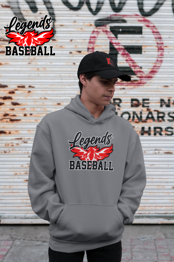 Long Sleeve Hoodie Legends Baseball Phoenix Rising  50/50 - Image 2