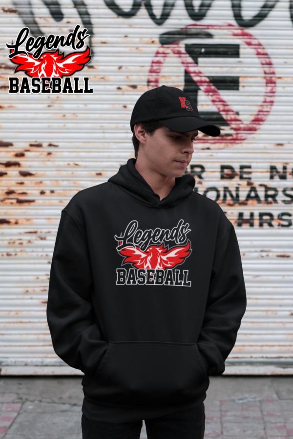Long Sleeve Hoodie Legends Baseball Phoenix Rising  50/50 - Image 3