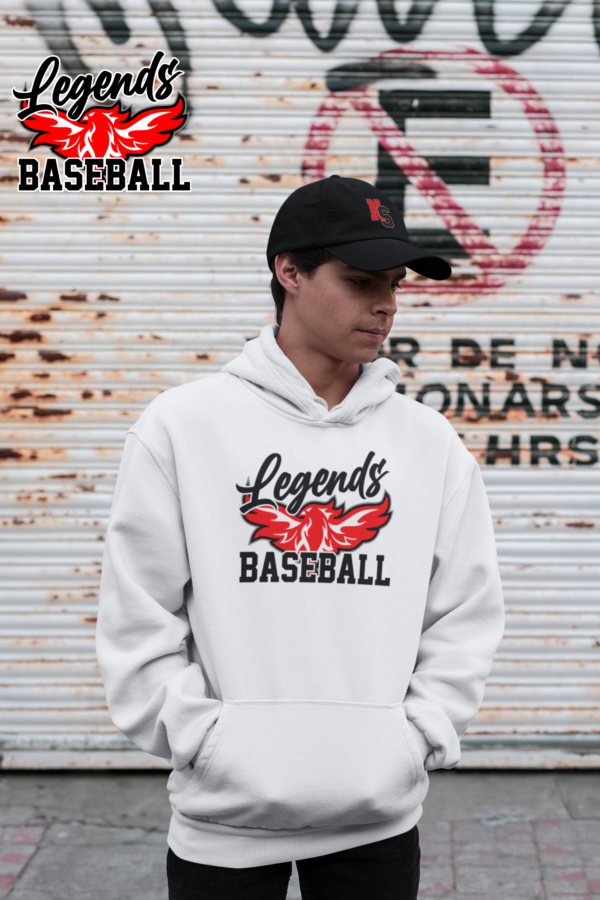 Long Sleeve Hoodie Legends Baseball Phoenix Rising  50/50 - Image 4